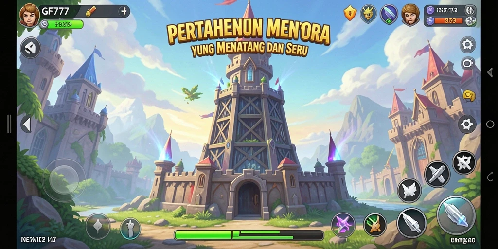 Tampilan gameplay GF777 yang seru dan menantang dalam kategori Tower Defense.