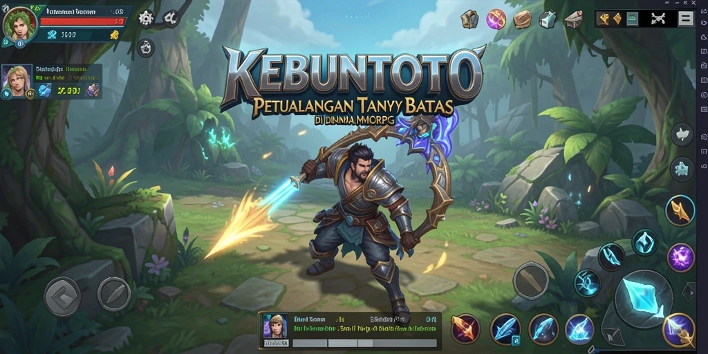 Screenshot gameplay KEBUNTOTO menampilkan pertarungan epik dalam dunia MMORPG.