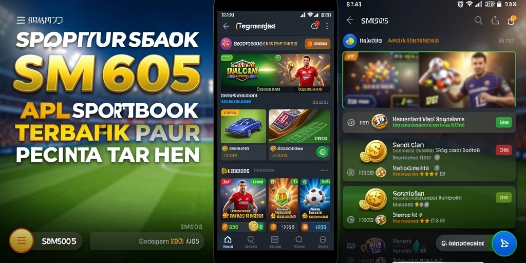 Screenshot SM605 menampilkan antarmuka taruhan olahraga yang interaktif dan menarik.