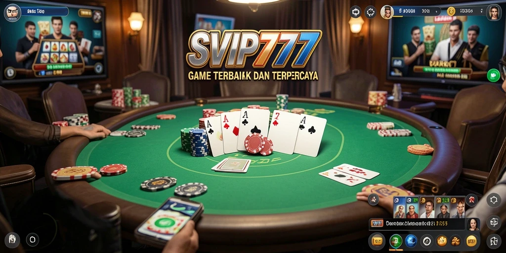 Screenshot SVIP777 menampilkan permainan Poker yang seru dan menantang.